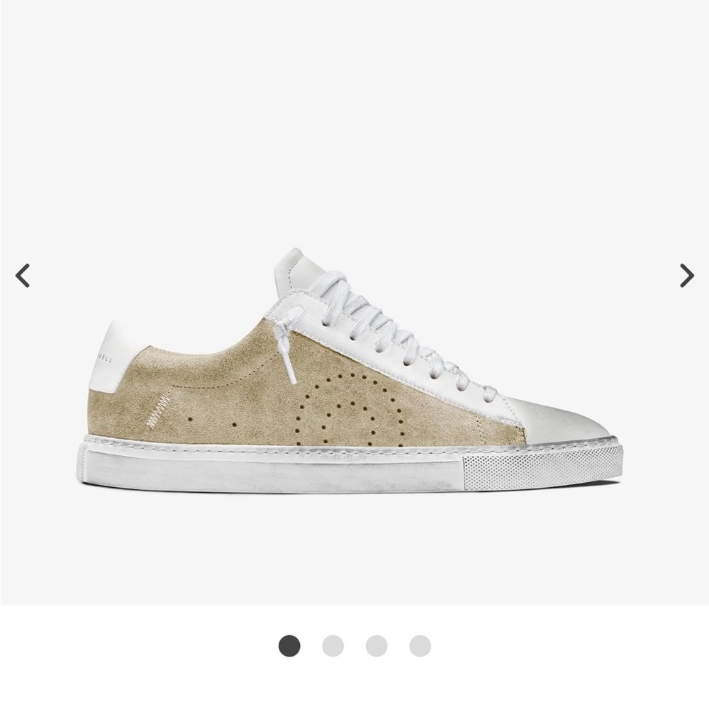 Italian luxury calfskin leather Oliver Cabell distressed tennis shoe.  Size 9